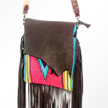 American Darling Messenger Saddle Blanket Genuine Leather Western Women Bag Handbag Purse | Cute